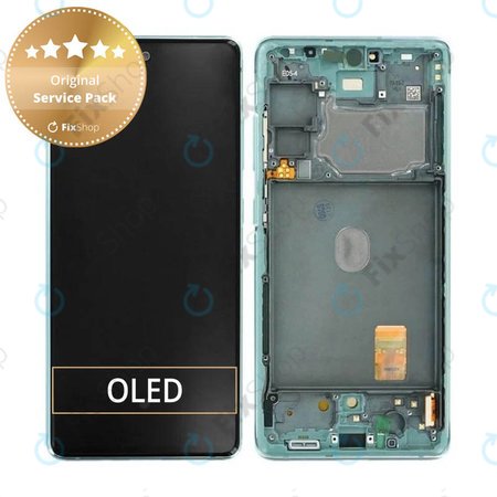 Samsung Galaxy S20 FE G780F - LCD Kijelző + Érintőüveg + Keret (Cloud Mint) - GH82-24220D, GH82-31328D, GH82-31329D, GH82-24219D Genuine Service Pack