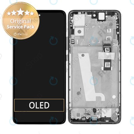 Motorola Edge 30 XT2203 - LCD Kijelző + Érintőüveg + Keret (Black) - 5D68C20584 Genuine Service Pack