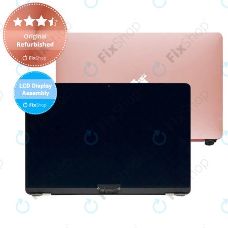 Apple MacBook Air 13" A1932 (2019), 13" A2179 (2020) - LCD Kijelző + Előlapi Üveg + Fedőlap (Gold) Original Refurbished