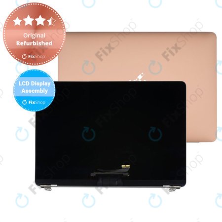 Apple MacBook 12" A1534 (Early 2016 - Mid 2017) - LCD Kijelző + Előlapi Üveg + Fedőlap (Gold) Original Refurbished