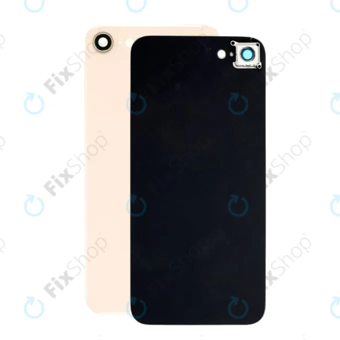 Apple iPhone 8 - Hátsó Ház Üveg + Hátlapi Kameralencse Üveg (Gold)