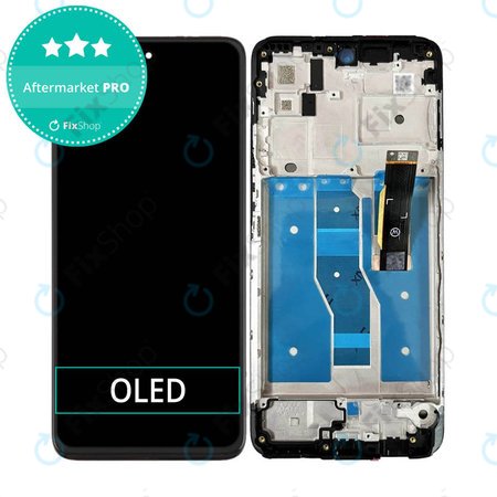 Motorola Moto G82 5G XT2225 - LCD Kijelző + Érintőüveg + Keret (Meteorite Grey) OLED