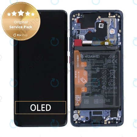 Huawei Mate 20 Pro - LCD Kijelző + Érintőüveg + Keret + Akkumulátor (Midnight Blue) - 02352GFX Genuine Service Pack