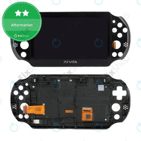 Sony Playstation Vita 2000 - LCD Kijelző + Érintőüveg + Keret (Black) TFT