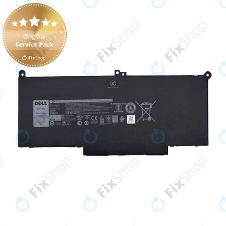 Dell Latitude 7280, 7290, 7380, 7390, 7480, 7490, E7280 - Akkumulátor F3YGT 7600mAh - Genuine Service Pack