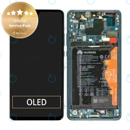 Huawei Mate 20 X 5G - LCD Kijelző + Érintőüveg + Keret + Akkumulátor (Emerald Green) - 02352UXT Genuine Service Pack