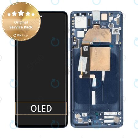 Motorola Edge 30 Fusion - LCD Kijelző + Érintőüveg + Keret (Neptune Blue) - 5D68C21190 Genuine Service Pack