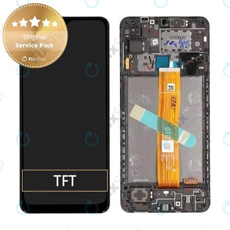 Samsung Galaxy A12 A127F, A032F - LCD Kijelző + Érintőüveg + Keret - GH82-26485A, GH82-26486A Genuine Service Pack