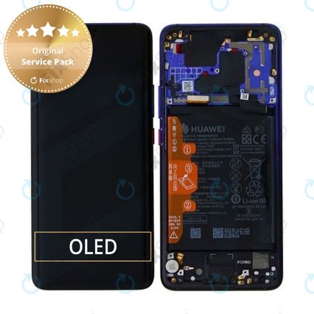 Huawei Mate 20 Pro - LCD Kijelző + Érintőüveg + Keret + Akkumulátor (Twilight) - 02352GGC Genuine Service Pack