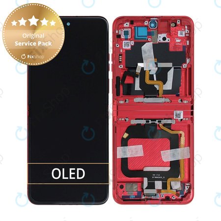 Motorola Razr 40 Ultra - LCD Kijelző + Érintőüveg + Keret (Viva Magenta) - 5D68C22598 Genuine Service Pack