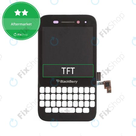 Blackberry Q5 - LCD Kijelző + Érintőüveg + Keret (Black) TFT