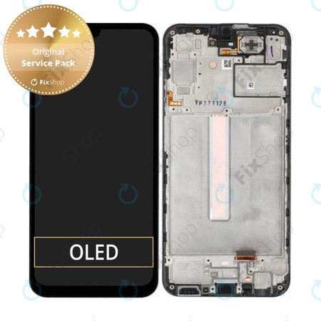 Samsung Galaxy A25 A256B - LCD Kijelző + Érintőüveg + Keret (Black) - GH82-33214A Genuine Service Pack