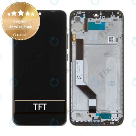 Xiaomi Redmi Note 7 - LCD Kijelző + Érintőüveg + Keret (Space Black) - 5606100920C7, 560610100033, 560610125033 Genuine Service Pack