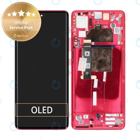 Motorola Edge 30 Fusion - LCD Kijelző + Érintőüveg + Keret (Viva Magenta) - 5D68C22034 Genuine Service Pack