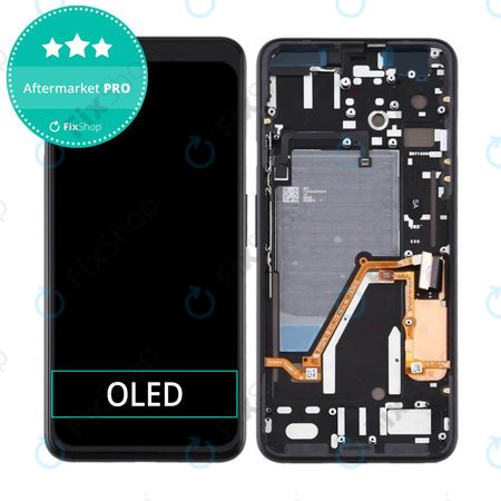 Google Pixel 4 XL - LCD Kijelző + Érintőüveg + Keret (Just Black) OLED