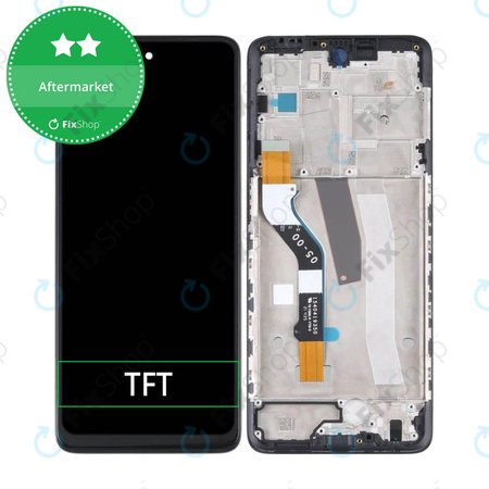 Motorola Moto G51 XT2171 - LCD Kijelző + Érintőüveg + Keret (Black) TFT