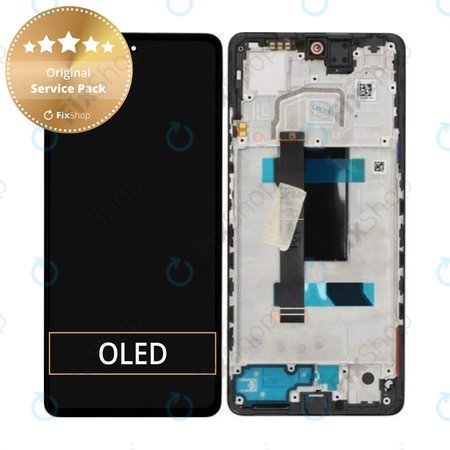 Xiaomi Redmi Note 12 Pro 5G - LCD Kijelző + Érintőüveg + Keret (Midnight Black) - 5600010M1600 Genuine Service Pack