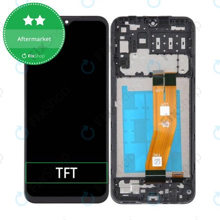 Samsung Galaxy A14 A145R - LCD Kijelző + Érintőüveg + Keret (Black) TFT