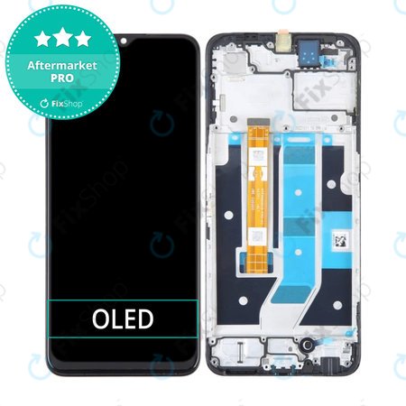 Oppo A78 4G CPH2565 - LCD Kijelző + Érintőüveg + Keret (Mist Black) OLED