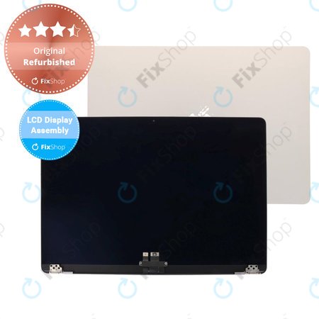 Apple MacBook Air 15" M2 A2941 (2023), M3 A3114 (2024) - LCD Kijelző + Előlapi Üveg + Fedőlap (Starlight) Original Refurbished