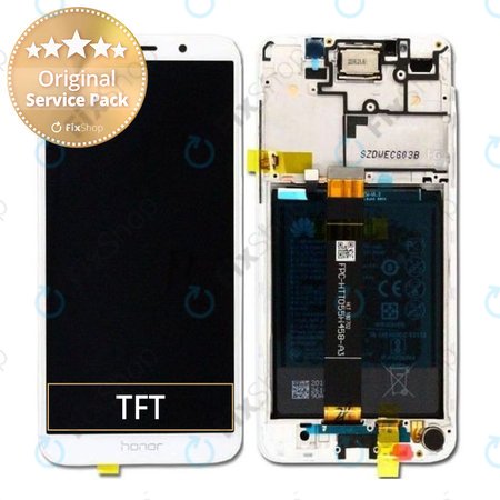 Huawei Honor 7S - LCD Kijelző + Érintőüveg + Keret + Akkumulátor (White) - 02351XHT Genuine Service Pack