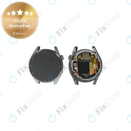 Huawei Watch 3 Pro Elite Galileo-L50E - LCD Kijelző + Érintőüveg + Keret (Titanium Grey) - 02354JPS Genuine Service Pack