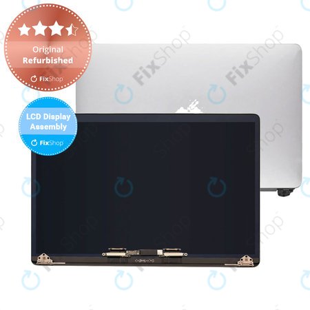 Apple MacBook Pro 15" A1990 (2018 - 2019) - LCD Kijelző + Előlapi Üveg + Fedőlap (Silver) Original Refurbished