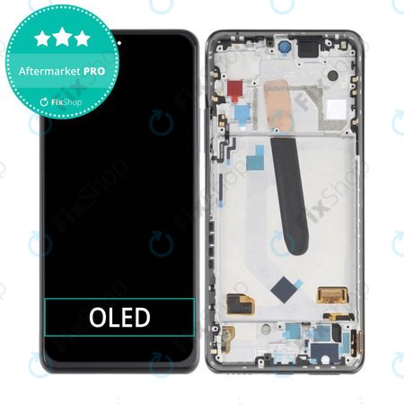 Xiaomi Poco F3 - LCD Kijelző + Érintőüveg + Keret (Black) OLED