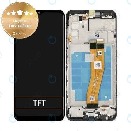 Samsung Galaxy A03s A037G - LCD Kijelző + Érintőüveg + Keret (Non EU) - GH81-21232A Genuine Service Pack