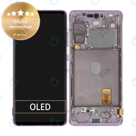 Samsung Galaxy S20 FE 5G G781B - LCD Kijelző + Érintőüveg + Keret (Cloud Lavender) - GH82-24214C, GH82-24215C, GH82-29056C Genuine Service Pack