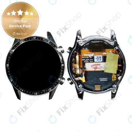 Huawei Watch GT2 Latona-B19 46mm - LCD Kijelző + Érintőüveg + Keret (Pebble Brown) - 02353GAW Genuine Service Pack