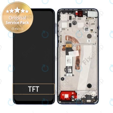 Motorola Moto G100 XT2125 - LCD Kijelző + Érintőüveg + Keret (Iridescent Ocean) - 5D68C18070 Genuine Service Pack