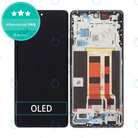 Oppo Reno 10 CPH2531 - LCD Kijelző + Érintőüveg + Keret (Silvery Grey) OLED