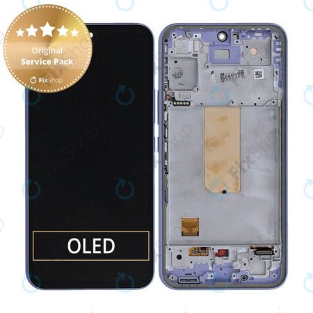 Samsung Galaxy A54 5G A546B - LCD Kijelző + Érintőüveg + Keret (Light Violet) - GH82-31231D, GH82-31232D Genuine Service Pack