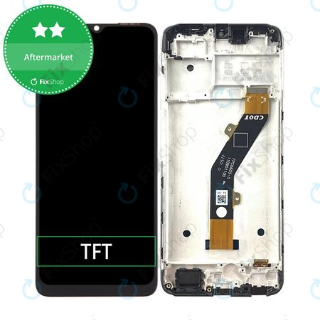 Infinix Smart 7 HD X6516 - LCD Kijelző + Érintőüveg + Keret (Ink Black) TFT