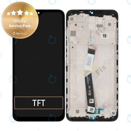 Xiaomi Redmi 9 - LCD Kijelző + Érintőüveg + Keret (Carbon Grey) - 5600050J1900 Genuine Service Pack