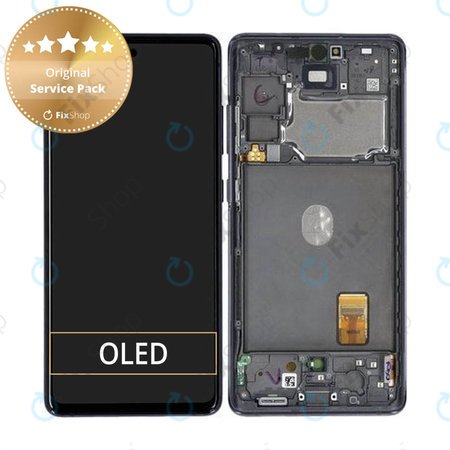 Samsung Galaxy S20 FE 5G G781B - LCD Kijelző + Érintőüveg + Keret (Cloud Navy) - GH82-24214A, GH82-24215A, GH82-29056A, GH82-31320A Genuine Service Pack