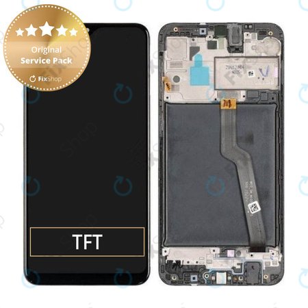 Samsung Galaxy A10 A105F, M10 M105F - LCD Kijelző + Érintőüveg + Keret (Black) - GH82-20227A, GH82-20322A Genuine Service Pack