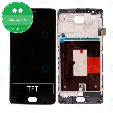 OnePlus 3, 3T - LCD Kijelző + Érintőüveg + Keret (Black) TFT