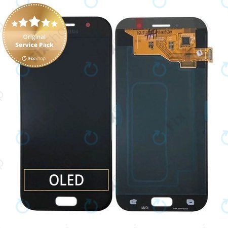 Samsung Galaxy A5 A520F (2017) - LCD Kijelző + Érintőüveg (Black Sky) - GH97-19733A, GH97-20135A Genuine Service Pack