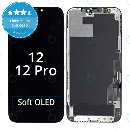 Apple iPhone 12, 12 Pro - LCD Kijelző + Érintőüveg + Keret Soft OLED FixPremium