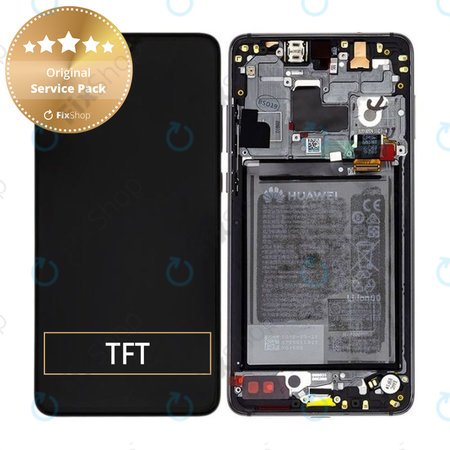 Huawei Mate 20 - LCD Kijelző + Érintőüveg + Keret + Akkumulátor (Black) - 02352ETG Genuine Service Pack