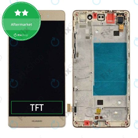 Huawei P8 lite - LCD Kijelző + Érintőüveg + Keret (Gold) TFT