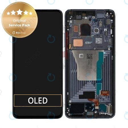 Xiaomi Pocophone F2 Pro - LCD Kijelző + Érintőüveg + Keret (Cyber Grey) - 56000G0J1100 Genuine Service Pack