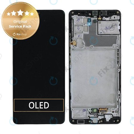 Samsung Galaxy A42 5G A426B - LCD Kijelző + Érintőüveg + Keret (Prism Dot Black) - GH82-24375A, GH82-24376A Genuine Service Pack