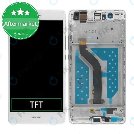 Huawei P9 lite - LCD Kijelző + Érintőüveg + Keret (White) TFT