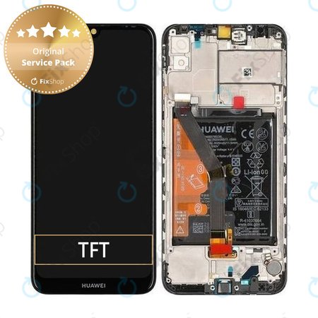 Huawei Y6s - LCD Kijelző + Érintőüveg + Keret + Akkumulátor (Starry Black) - 02353JJV Genuine Service Pack