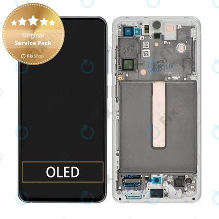 Samsung Galaxy S21 FE G990B - LCD Kijelző + Érintőüveg + Keret (White) - GH82-26414B, GH82-26420B, GH82-26590B Genuine Service Pack