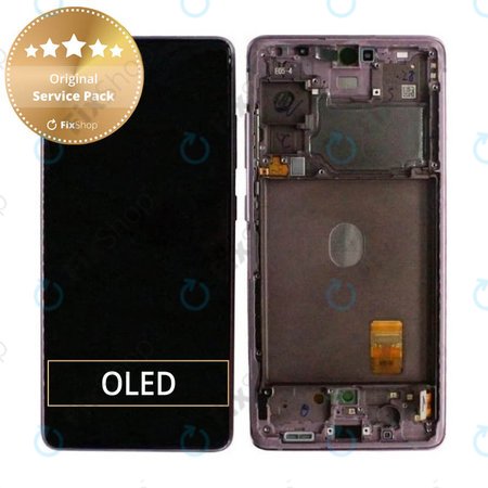 Samsung Galaxy S20 FE G780F - LCD Kijelző + Érintőüveg + Keret (Cloud Lavender) - GH82-24219C, GH82-24220C, GH82-31328C, GH82-31329C Genuine Service Pack